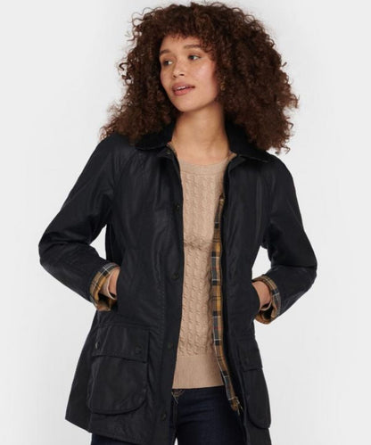 Barbour Classic Beadnell Wachsjacke für Damen | Marineblau