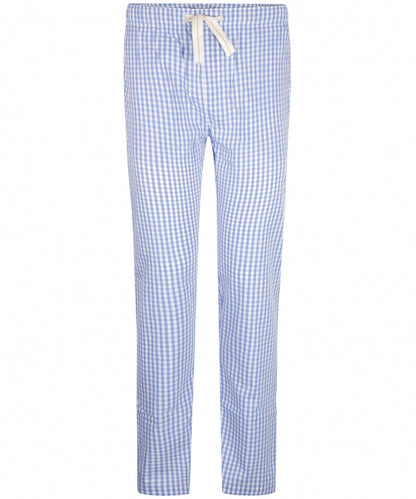 Katoenen Pyjamabroek | Licht Blauw Ruit Fijn