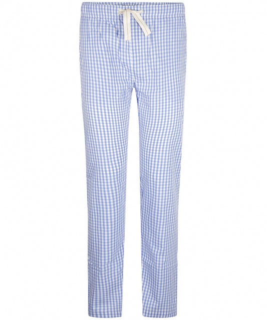 Pyjamabroek Katoen | Licht Blauw Ruit Fijn