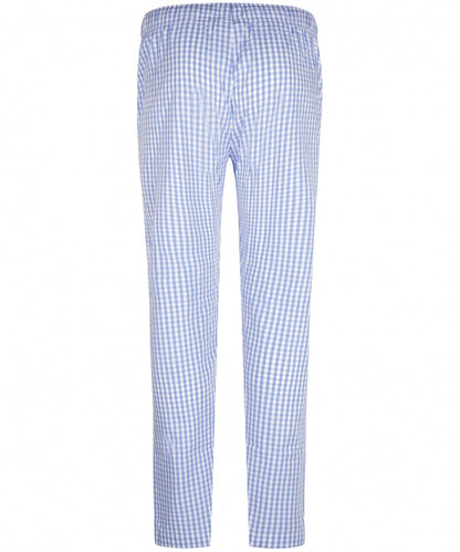 Katoenen Pyjamabroek | Licht Blauw Ruit Fijn