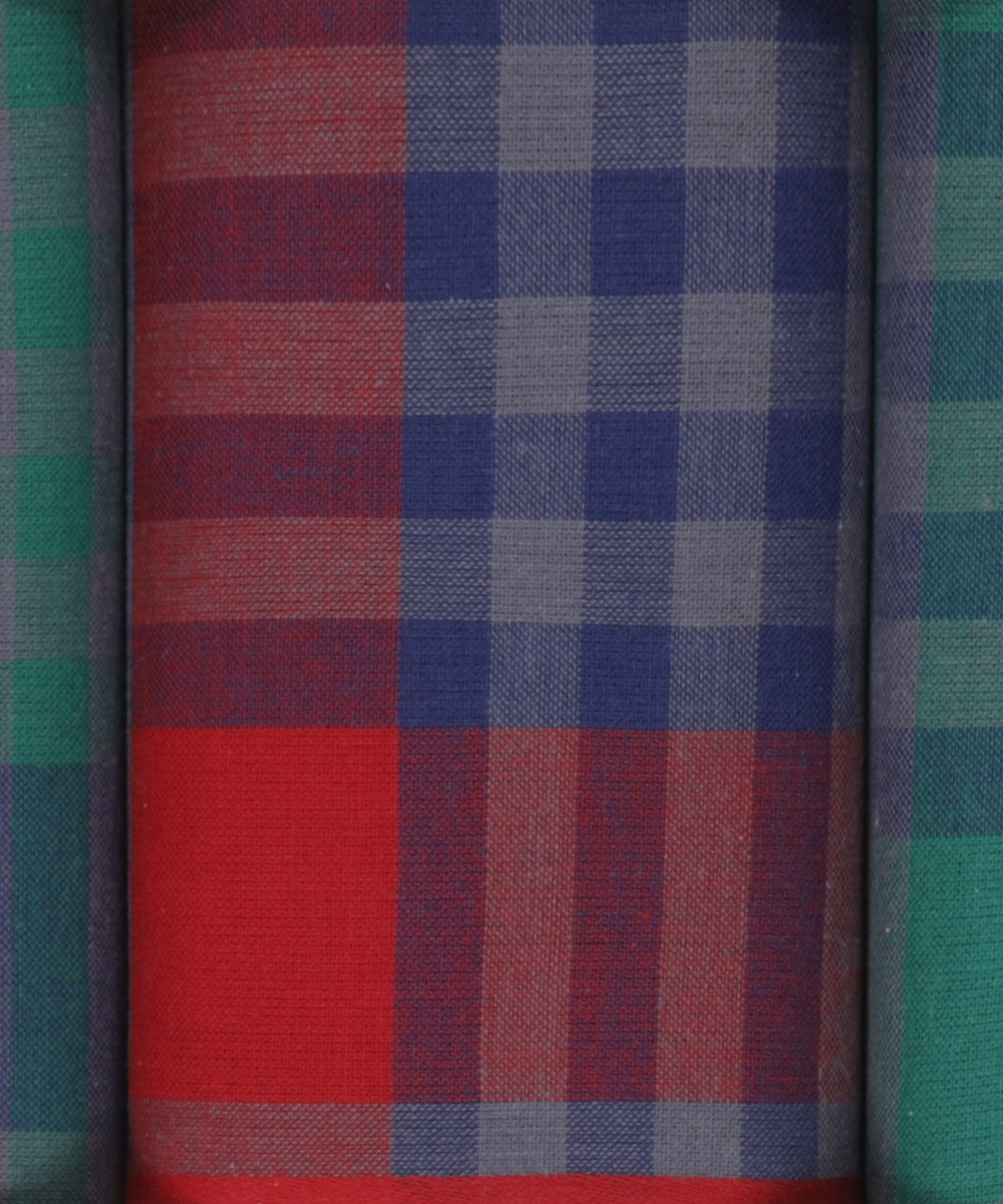 Zakdoek 3-Box | Green Red Navy Tartan