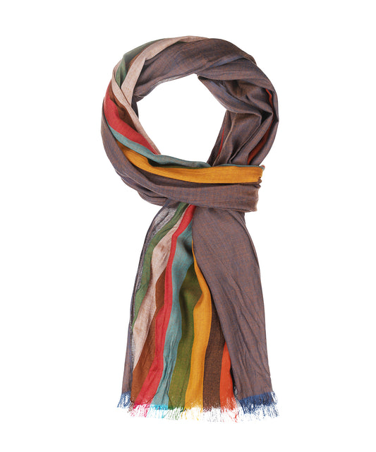 Striped Scarf | Brown