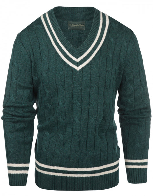 Cricket-Pullover mit V-Ausschnitt | Grün