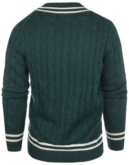 Cricket-Pullover mit V-Ausschnitt | Grün