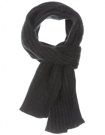 Rib Scarf 165X16 | Donkergrijs