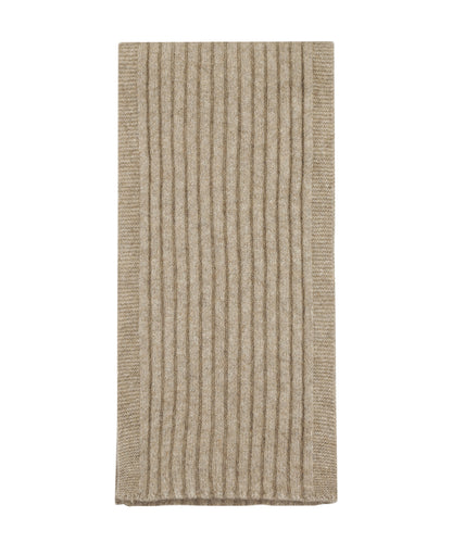 Ribbed scarf merino wool mix 165x16 | Beige