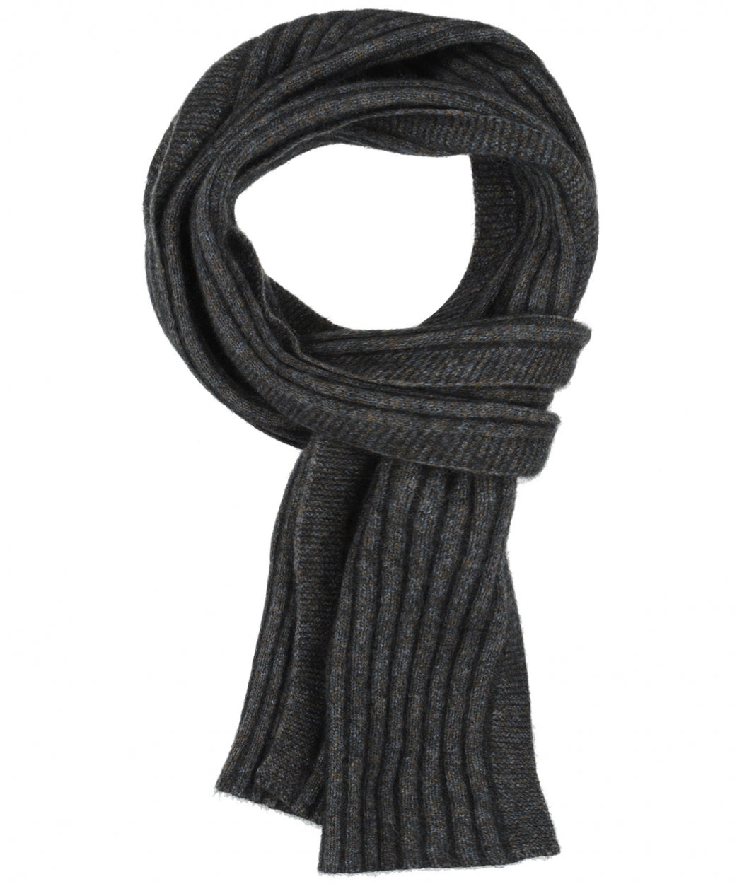 Rib Scarf 165X16 | Bruin melange