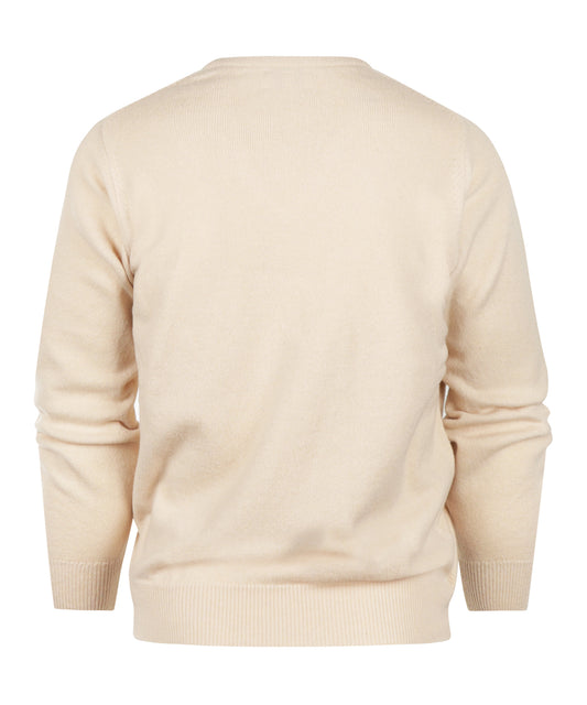 William Lockie Rundhalspullover aus Lammwolle *im Angebot* | Beige
