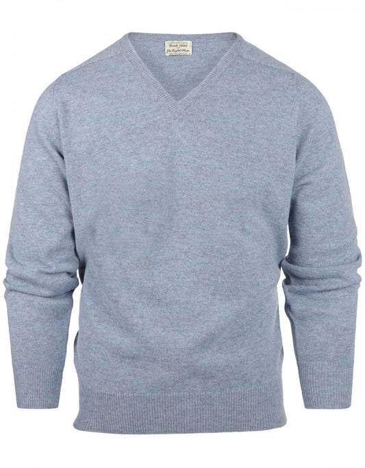 Pullover mit V-Ausschnitt aus Lammwolle *Sale* | Waves
