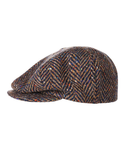 Tweed-Ballonkappe | Blau