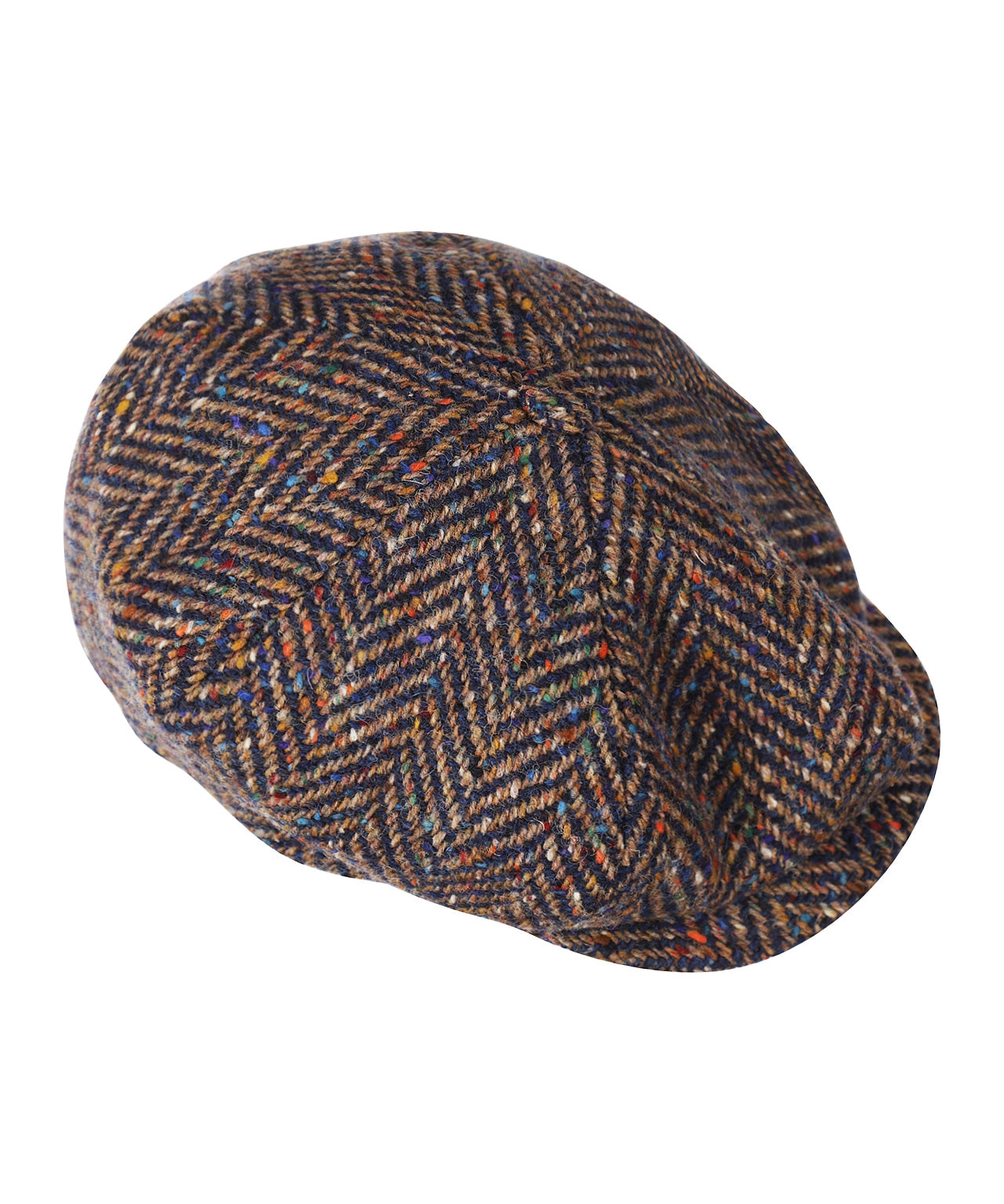 Tweed-Ballonkappe | Blau