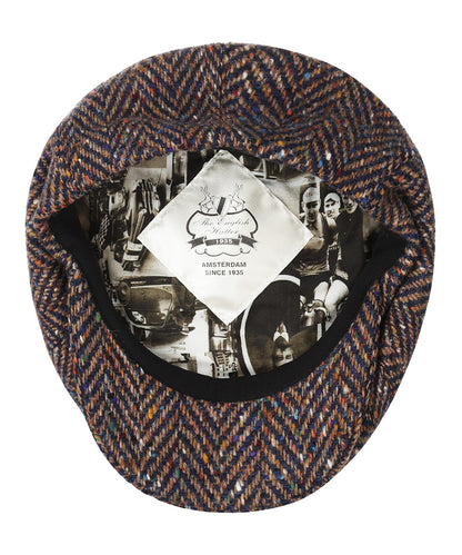 Tweed-Ballonkappe | Blau