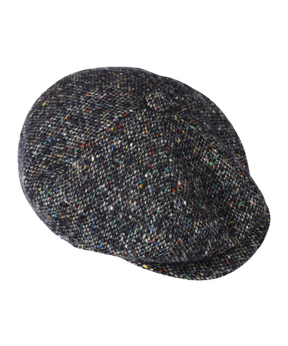 Tweed-Ballonkappe | Blau