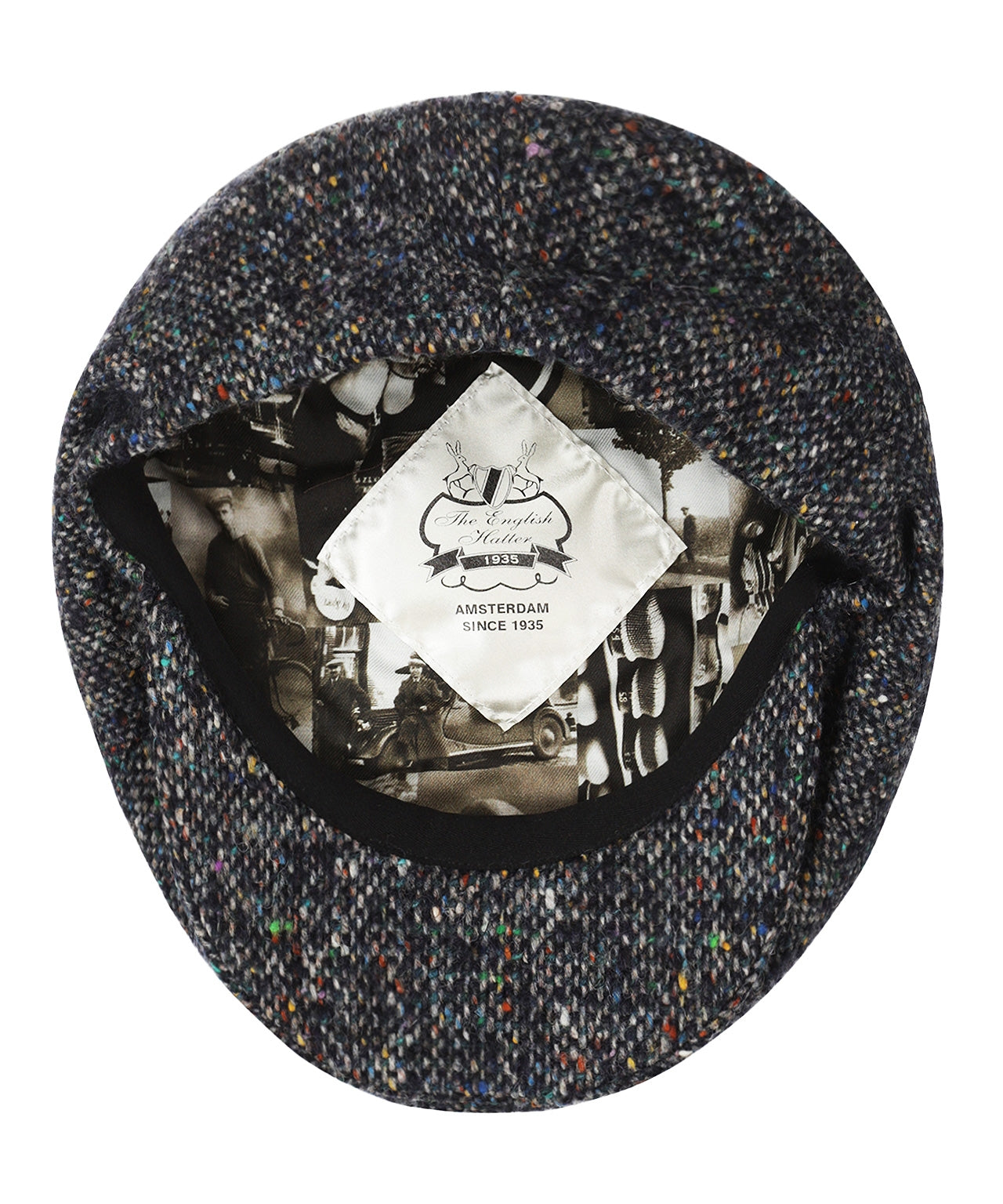 Tweed-Ballonkappe | Blau