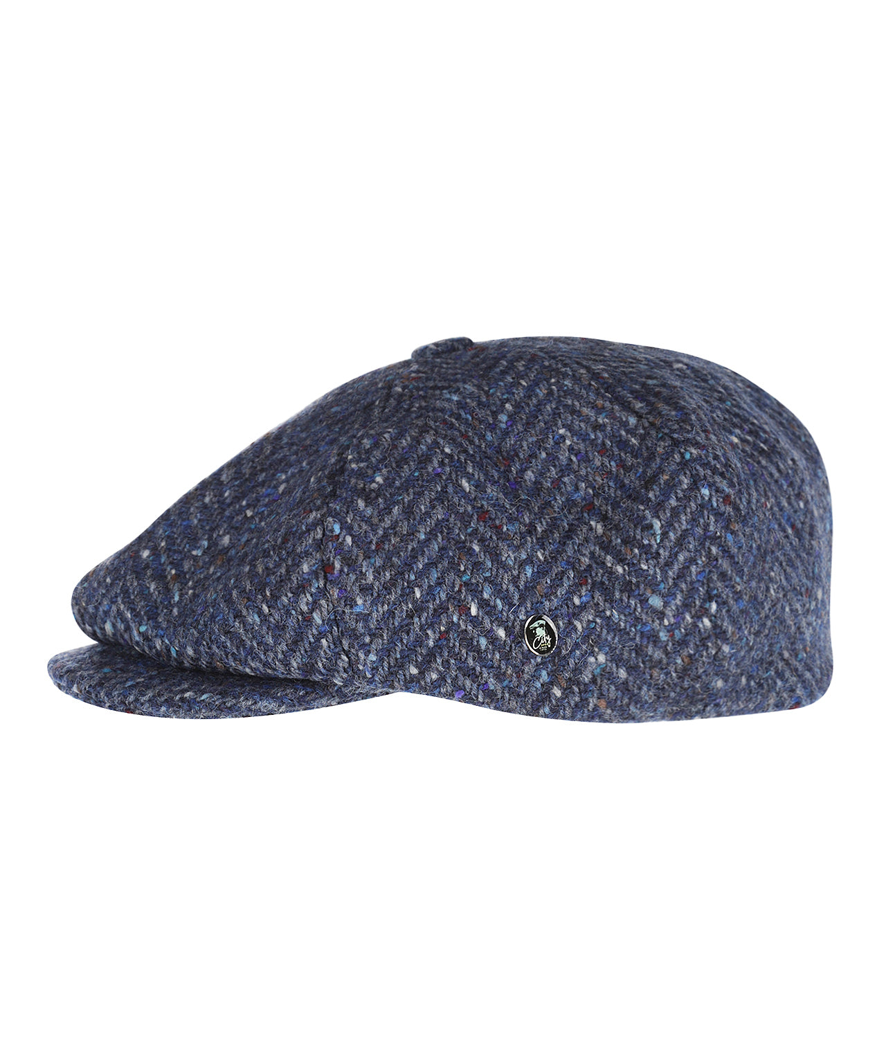 Tweed-Ballonkappe | Blau