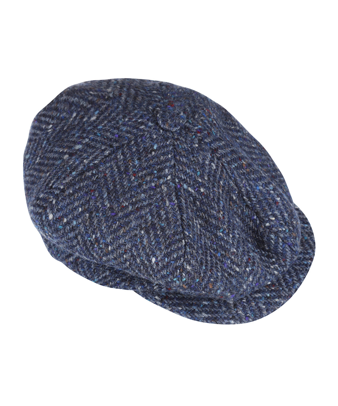 Tweed-Ballonkappe | Blau