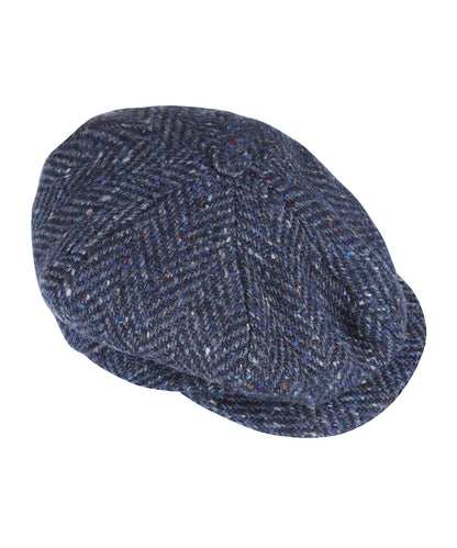 Tweed-Ballonkappe | Blau