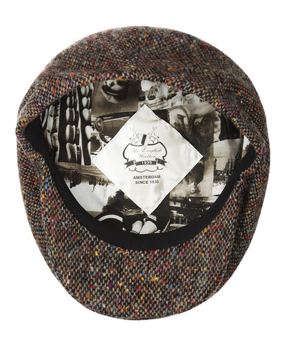 Tweed-Ballonkappe | Braun