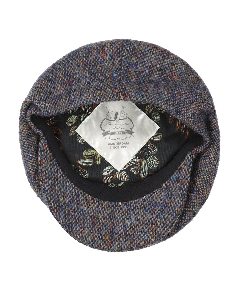 Ballon Tweed Cap | Blauw Beige Multi Tweed
