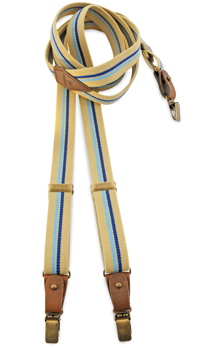 Bow tie/suspender combination with clips and tabs | Brown