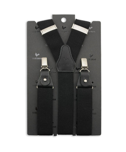Luxe Bretels Clip/Leer | Zwart