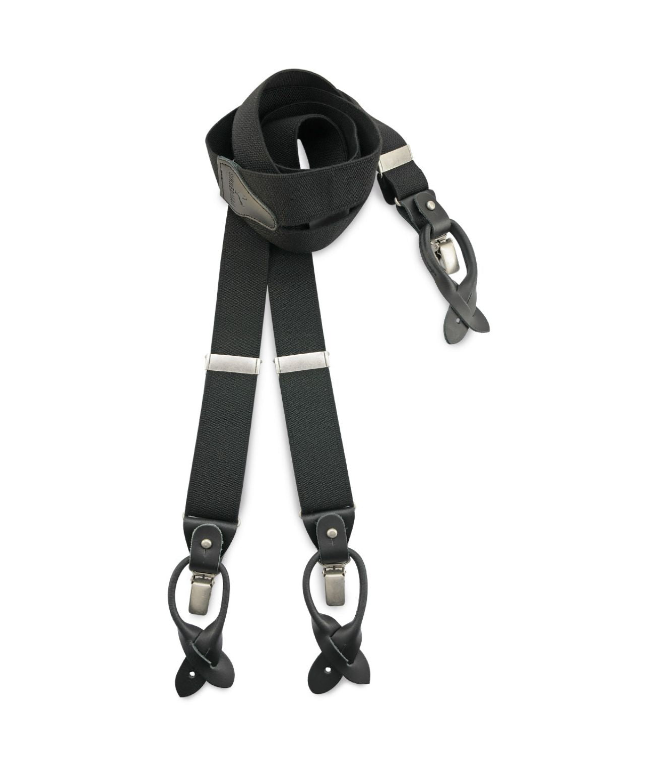 Luxe Bretels Clip/Leer | Zwart