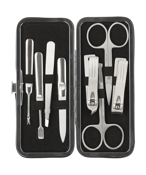 Manicureset in etui | Zwart