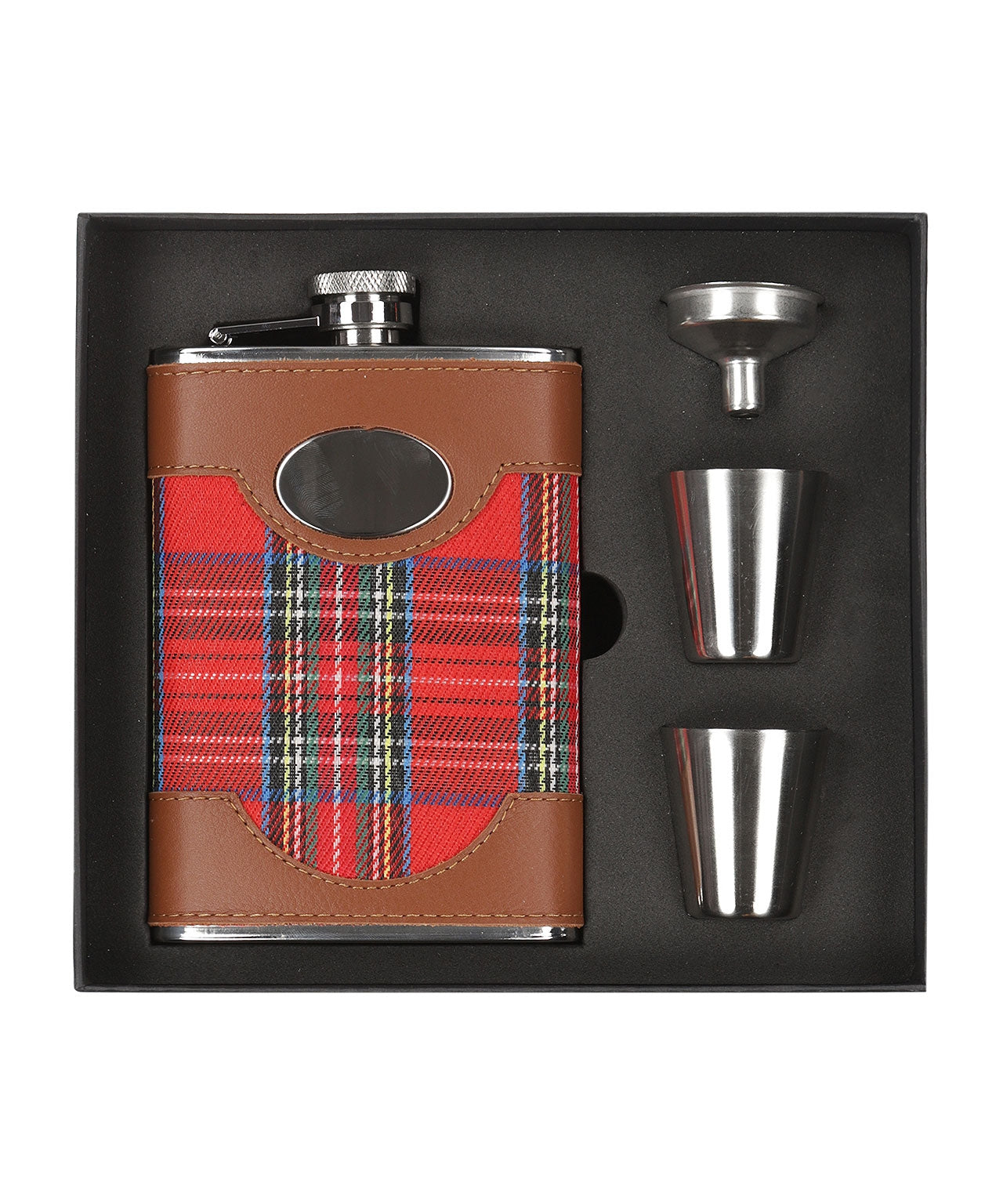Tartan Flask with Funnel and Cups 8oz | Tartan