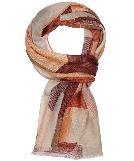 Patchwork-Wollschal | Braun