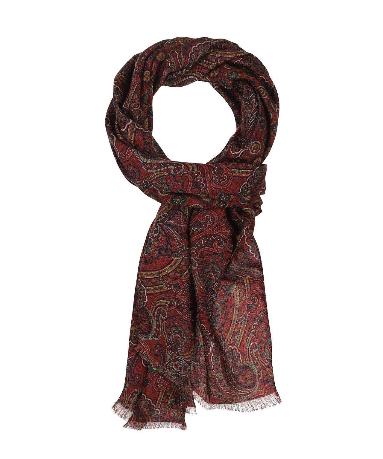 Sjaal 100%Wol | Donker Rood Paisley