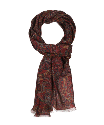 Sjaal 100%Wol | Donker Rood Paisley