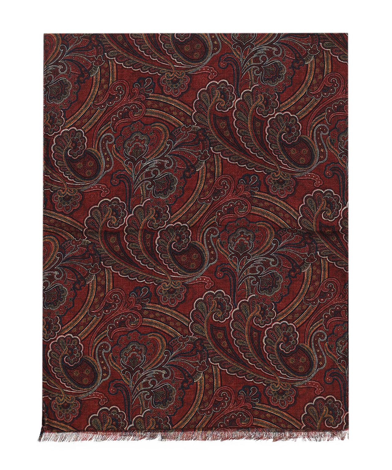 Sjaal 100%Wol | Donker Rood Paisley