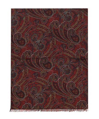 Sjaal 100%Wol | Donker Rood Paisley