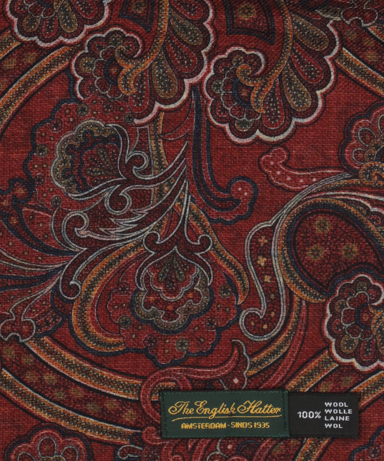 Sjaal 100%Wol | Donker Rood Paisley