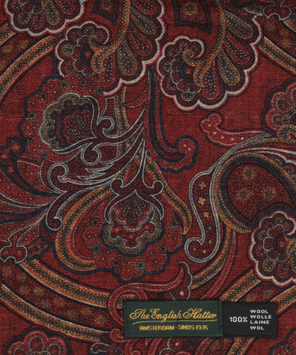 Sjaal 100%Wol | Donker Rood Paisley