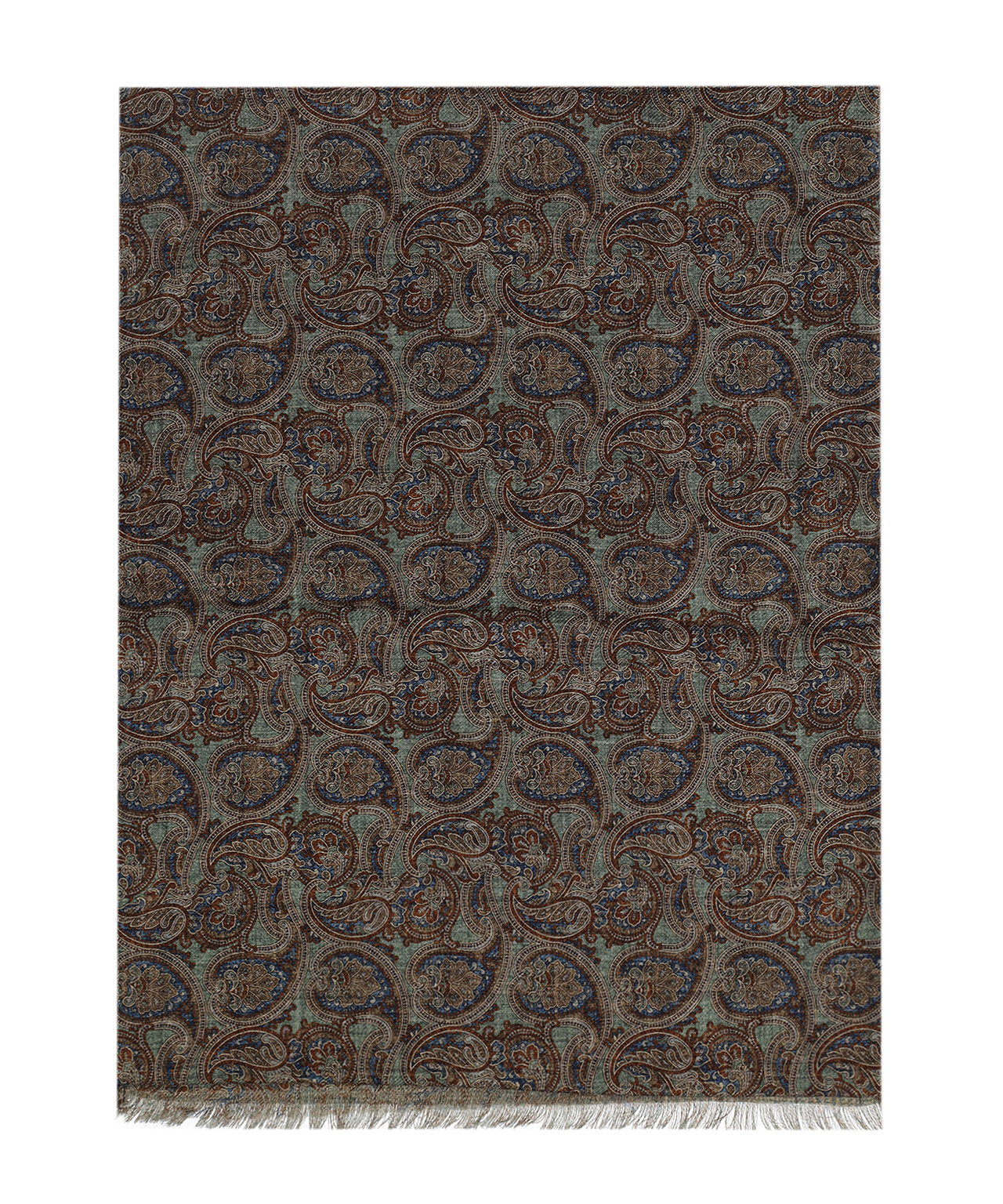 Sjaal 100%Wol | Groen Paisley Ruit