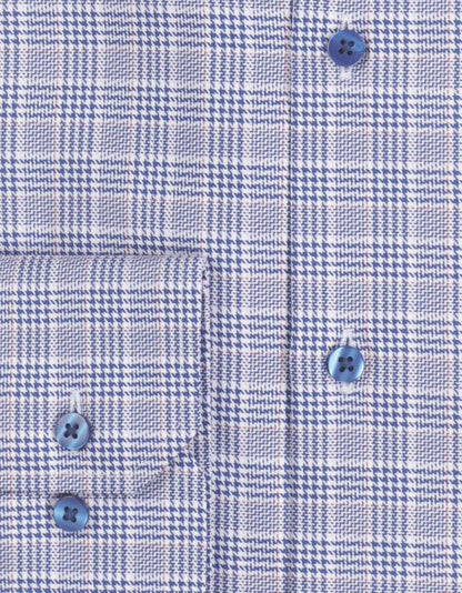 Kariertes Button-Down-Hemd | Blau