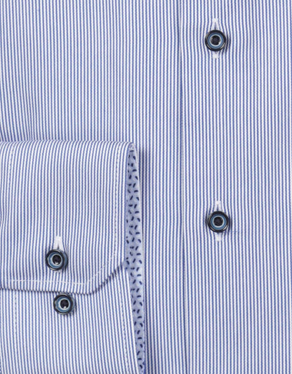 Kariertes Button-Down-Hemd | Blau