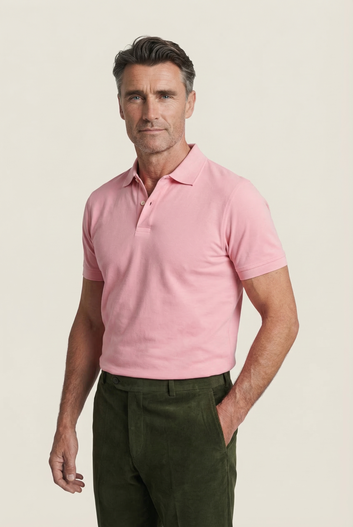 Kurzärmeliges Piqué-Poloshirt | Rosa