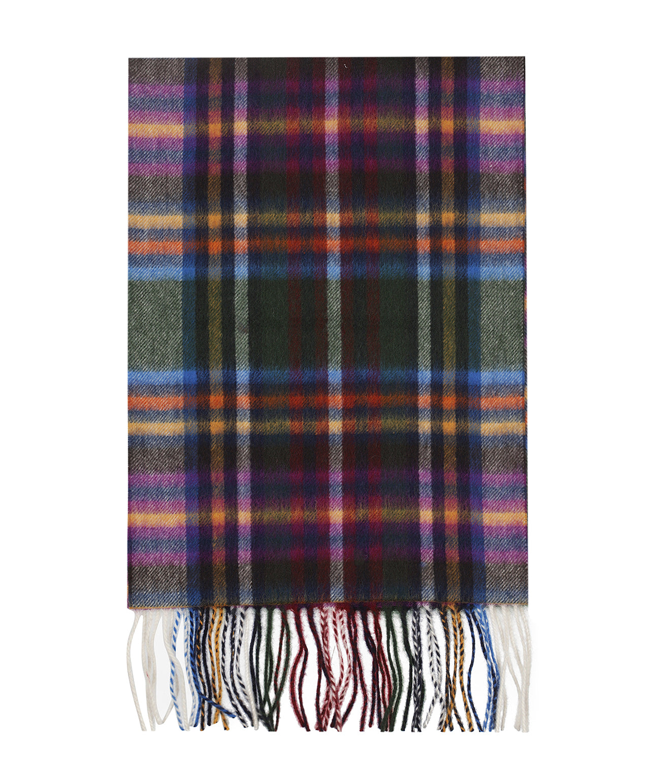 Sjaal Wol/Cashmere 30X190 | Groen Paars Multi
