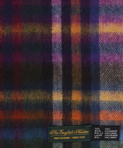 Sjaal Wol/Cashmere 30X190 | Groen Paars Multi