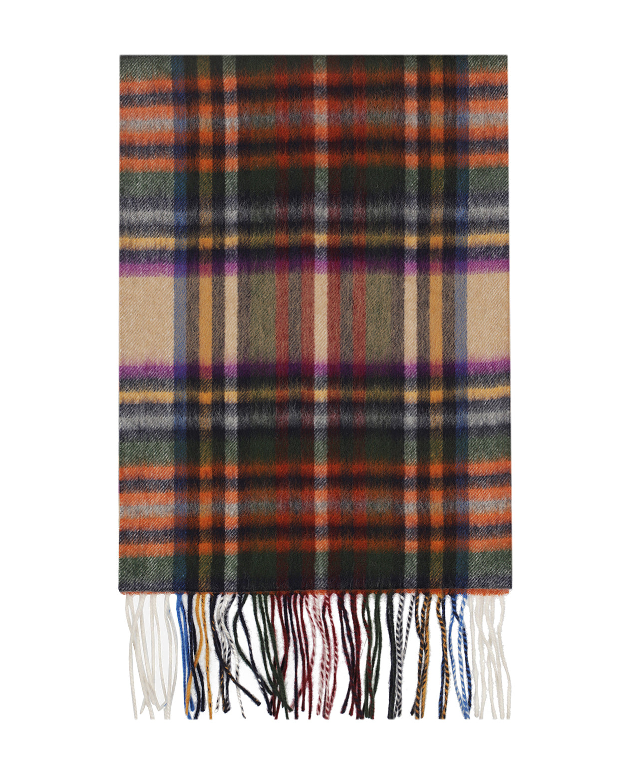 Sjaal Wol/Cashmere 30X190 | Beige Oranje Multi