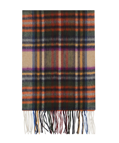 Sjaal Wol/Cashmere 30X190 | Beige Oranje Multi