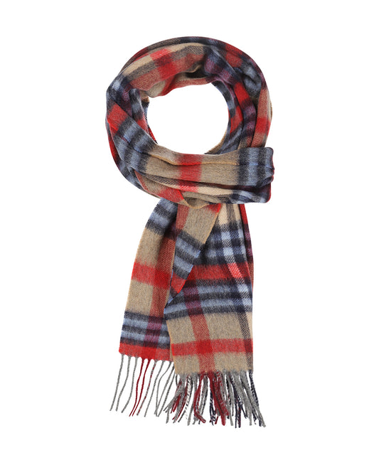 Sjaal Wol/Cashmere 30X190 | Beige Paars Multi