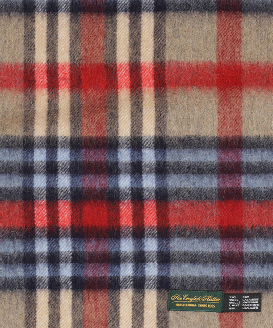 Sjaal Wol/Cashmere 30X190 | Beige Paars Multi