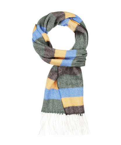 Sjaal 100% Wol | Groen Geel Blauw