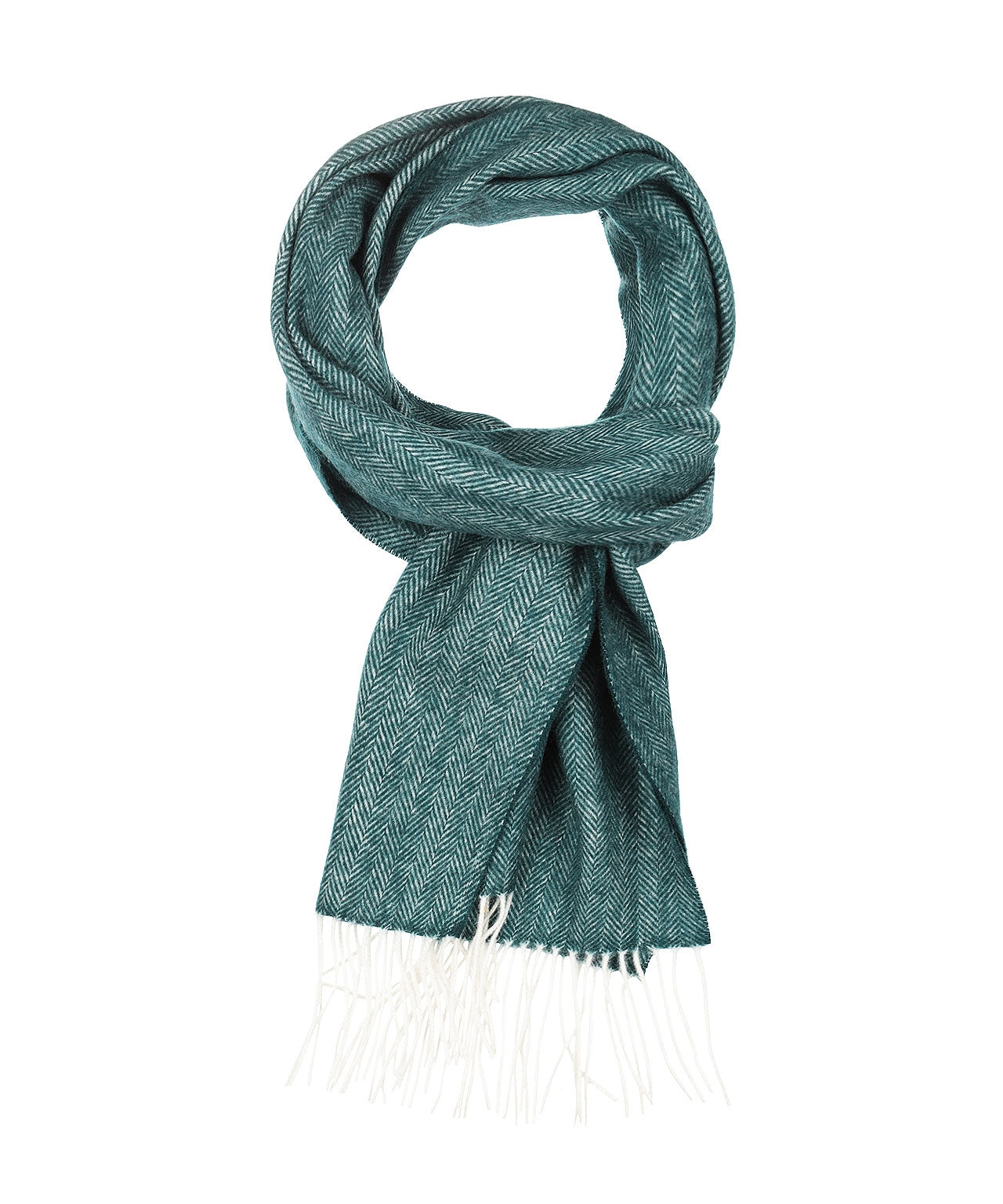 Sjaal 100% Wol | Fles Groen Herringbone