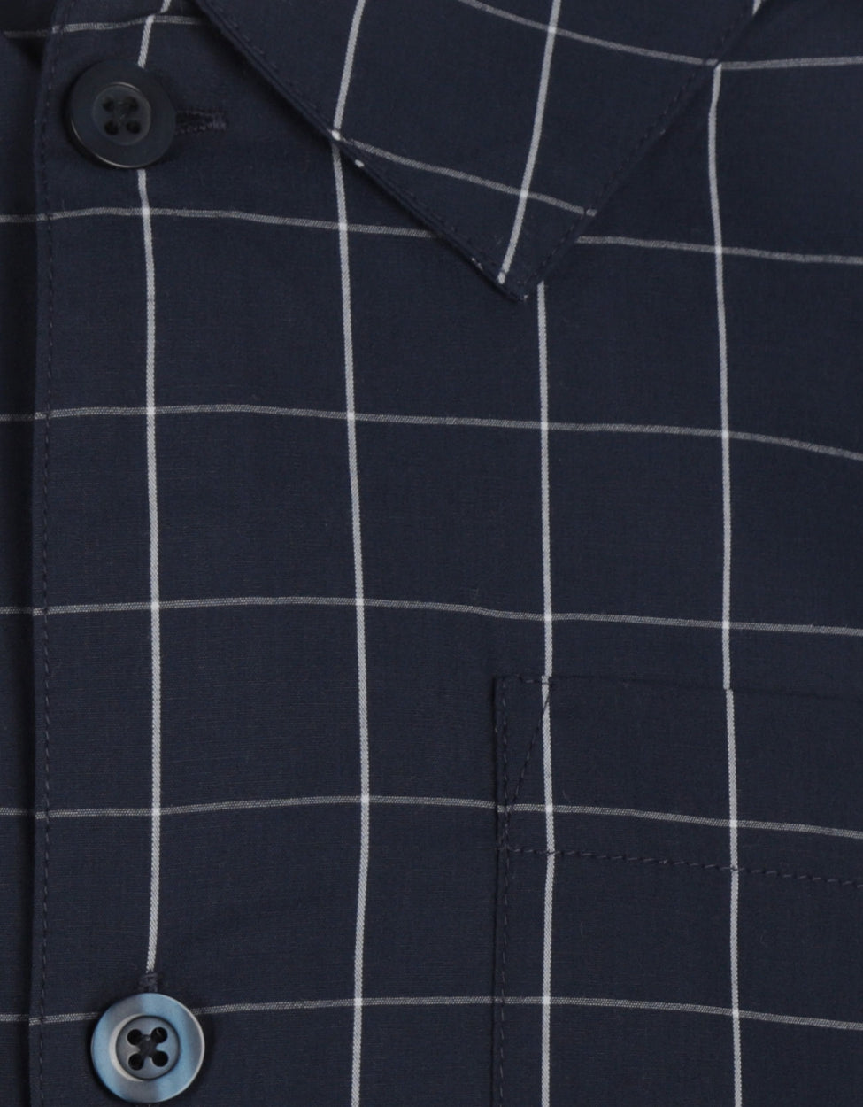 Pyama Katoen | Navy ruit