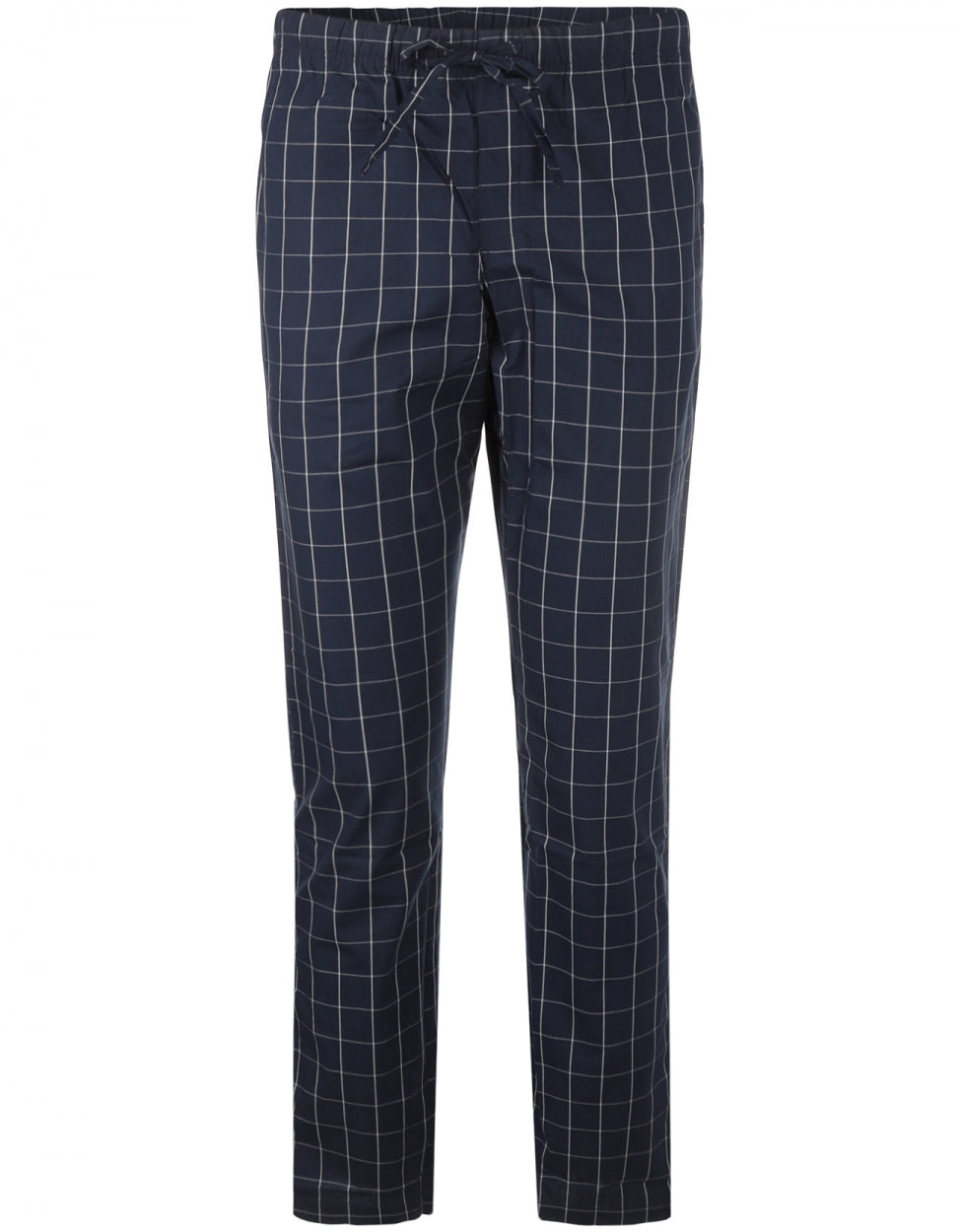 Pyama Katoen | Navy ruit