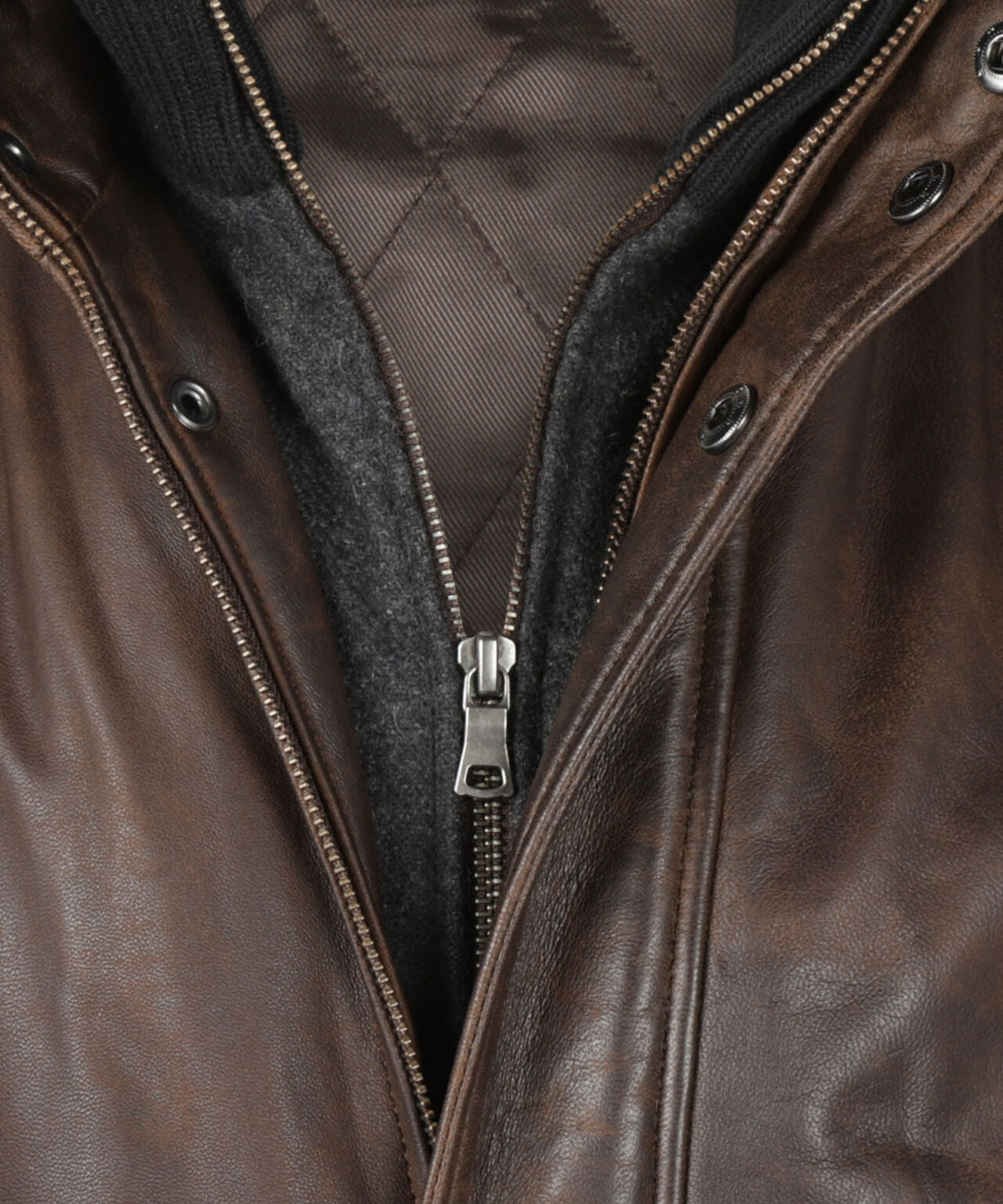 Lederjacke mit Futter | Braun